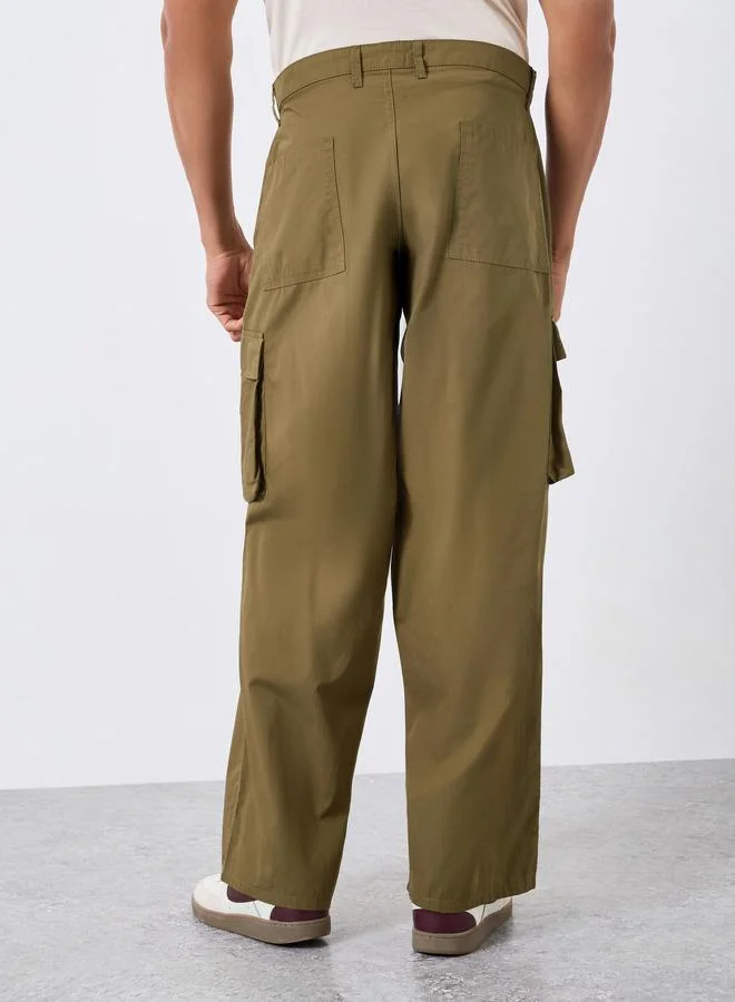 Styli  Men Olive Baggy Cargo Pants for Men | Best Price UAE